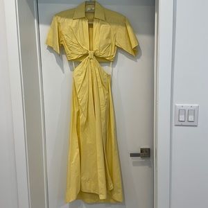 ALC yellow Midi Cut Out Dress